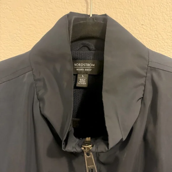 Nordstrom Navy Windbreaker Jacket with Stand-Up Collar - Picture 3 of 15